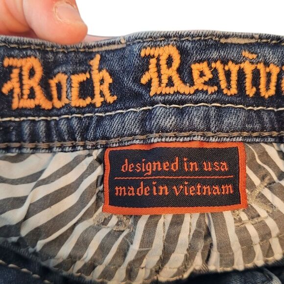 Rock Revival Women's Dark Wash Muna Mid Rise Skinny Jeans Size 26 - Picture 4 of 8